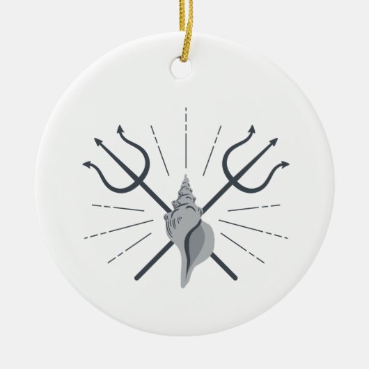 Poseidon Trident Keramik Ornament (Vorne)