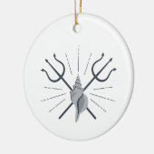 Poseidon Trident Keramik Ornament (Links)