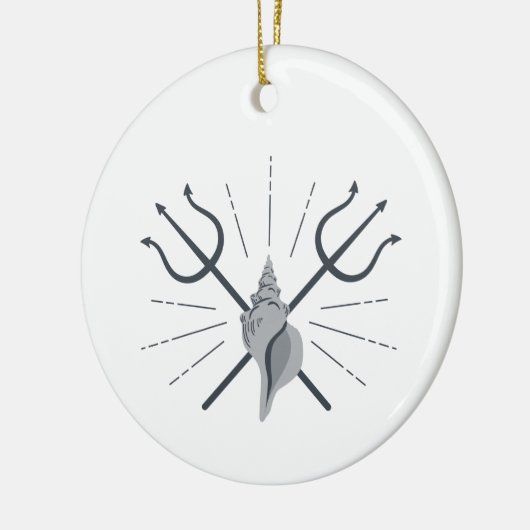Poseidon Trident Keramik Ornament (Links)