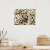 Poseidon und Dolphin Weltkarte Poster (Küche)