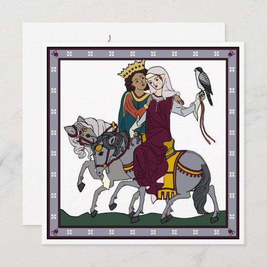 Posekarte der mittelalterlichen Liebe (Vorne/Hinten)