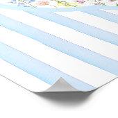 Posey Wildblumen Blaues Schleifen Brautparty Willk Poster (Ecke)