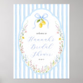 Posey Wildflower Blaue Schleife Bridal Shower Will Poster (Vorne)