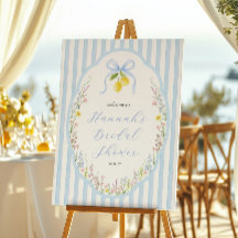 Posey Wildflower Blue Bow Bridal Shower Welcome