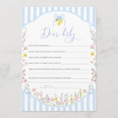 Posey Wildflower Dear Baby Game Einladung (Vorderseite)