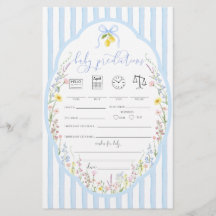 Posey Wildflowers Blaue Schleife Baby Vorhersage S