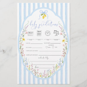 Posey Wildflowers Blaue Schleife Baby Vorhersage S