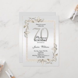 Posh 70. Platinum Geburtstag Einladung