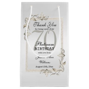 Posh 70. Platinum Geburtstag Kleine Geschenktüte