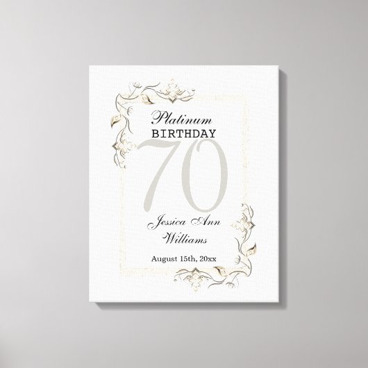 Posh 70. Platinum Geburtstag Leinwanddruck (Vorderseite)