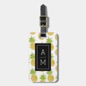Posh Ananas-mit Monogramm Gepäck-Umbau Gepäckanhänger (Vorderseite vertikal)