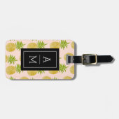 Posh Ananas-mit Monogramm Gepäck-Umbau Gepäckanhänger (Vorderseite horizontal)