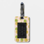 Posh Ananas-mit Monogramm Gepäck-Umbau Gepäckanhänger (Rückseite vertikal)