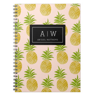 Posh Ananas-mit Monogramm Notizbuch Notizblock