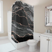 Posh Bathroom Decor | Black Agate Duschvorhang (Beispiel)