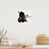 Posh Black Frenchie Bulldog Poster (Küche)