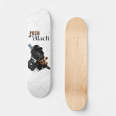 Posh Black Frenchie Bulldog Skateboard (Vorderseite)