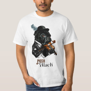 Posh Black Frenchie Bulldog   T-Shirt