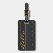 Posh Black & Gold Gepäckanhänger (Vorderseite vertikal)