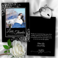 Posh Black mit Silver Curls Foto & Note Wedding