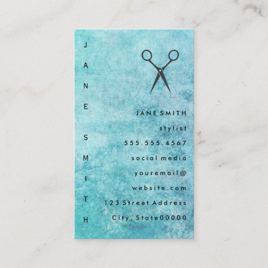 Posh Blue Gray Texture Stylist Visitenkarte (Vorderseite)