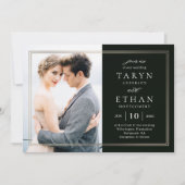 Posh Border Foto Wedding Einladung PBD (Vorderseite)