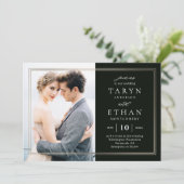 Posh Border Foto Wedding Einladung PBD (Stehend Vorderseite)