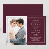 Posh Border Foto Wedding Einladung PBD (Vorne/Hinten)