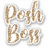 Posh Boss 3" Notebook-Decal | Leopard bedruckt Aufkleber (Vorderseite)