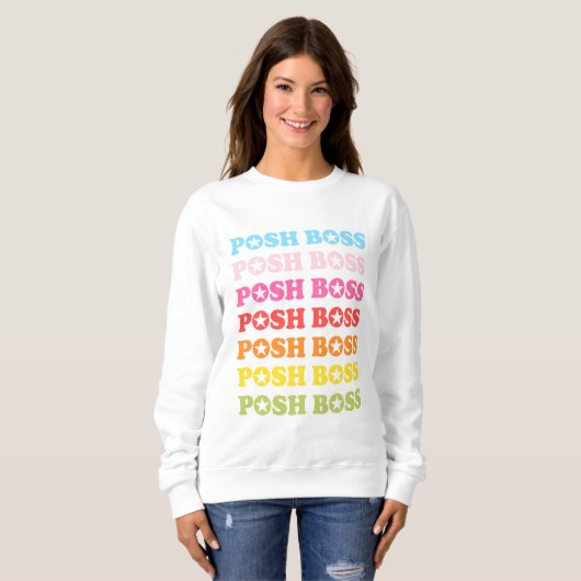 Posh-Boss-Star-Regenbogen-Sweater Sweatshirt (Vorne ganz)