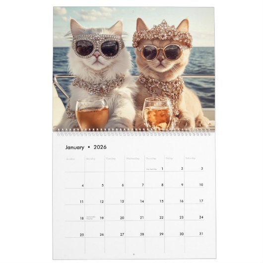 Posh Cat Calendar 2025 Katze Kalender (Jan 2026)