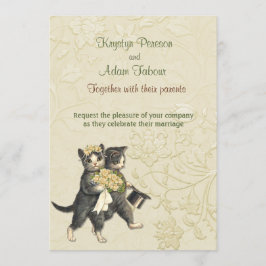 Posh Cats Elfenbein Wedding ver2 Einladung