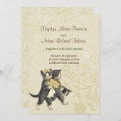 Posh Cats Elfenbeinhochzeit Einladung (Vorne/Hinten)