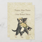 Posh Cats Elfenbeinhochzeit Einladung 2 (Vorne/Hinten)