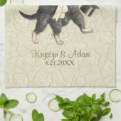 Posh Cats Hochzeit Elfenbein Küchentuch (Gefaltet)