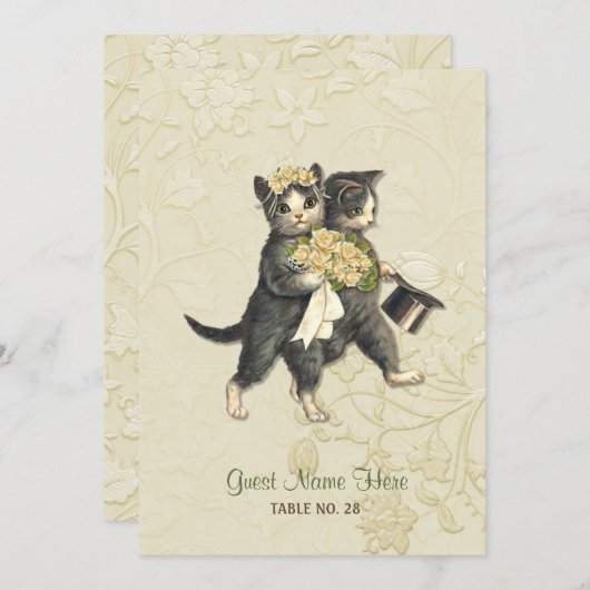 Posh Cats - Hochzeit mit doppeltem Verwendungszwec Einladung (Vorne/Hinten)