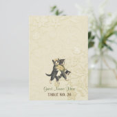 Posh Cats Ivory Wedding Escort Card 2 Einladung (Stehend Vorderseite)