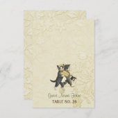 Posh Cats Ivory Wedding Escort Card 2 Einladung (Vorne/Hinten)