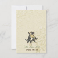 Posh Cats Ivory Wedding Escort Card 2