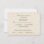 Posh Cats Ivory Wedding RSVP (Rückseite)