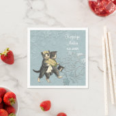 Posh Cats Wedding 2 Blue Serviette (Beispiel)