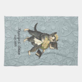 Posh Cats Wedding Blue Küchentuch (Horizontal)