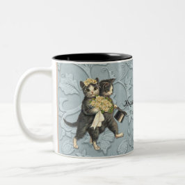 Posh Cats Wedding Blue Zweifarbige Tasse