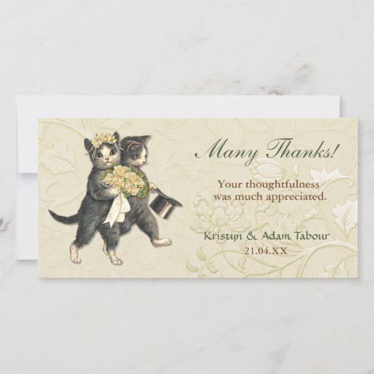 Posh Cats Wedding Dankeschön Card Dankeskarte (Vorderseite)