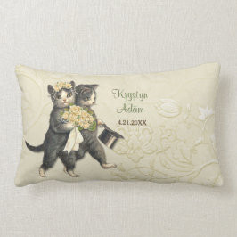 Posh Cats Wedding Ivory - Lumbar Pillow Lendenkissen