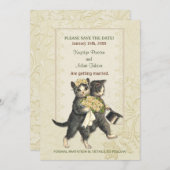 Posh Cats Wedding speichern das Datum Save The Date (Vorne/Hinten)