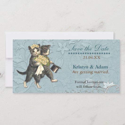 Posh Cats Wedding speichern das Datum Save The Date (Vorderseite)