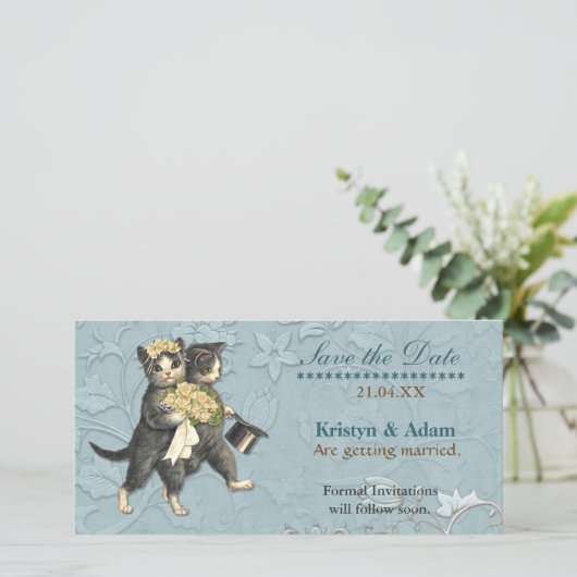 Posh Cats Wedding speichern das Datum Save The Date (Stehend Vorderseite)