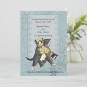 Posh Cats Wedding speichern das Datum Save The Date (Stehend Vorderseite)