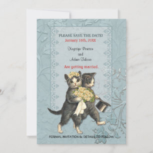 Posh Cats Wedding speichern das Datum Save The Date